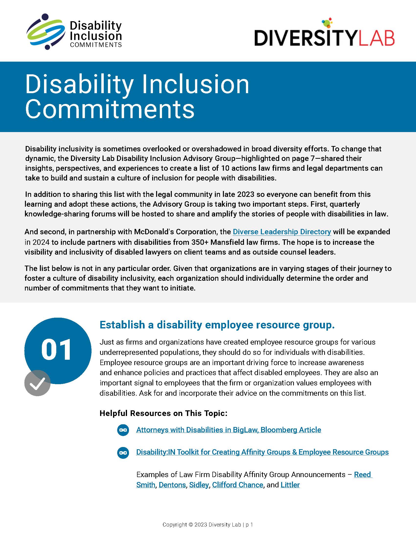 Disability Inclusion Commitments PDF Image