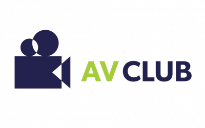 Film projector with AV Club to the right